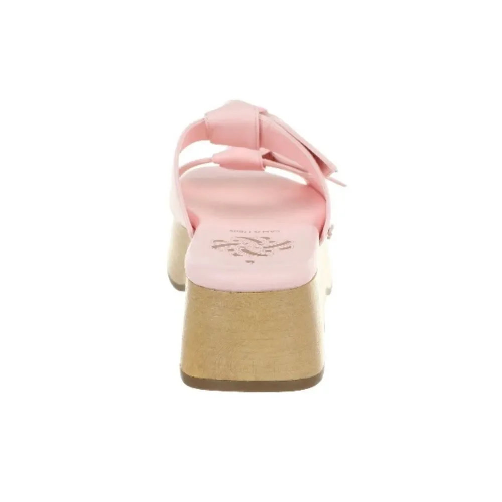 Sam & Libby Pink Platform Double Bow Tie Comfy Dress Sandals Shoes Size 11